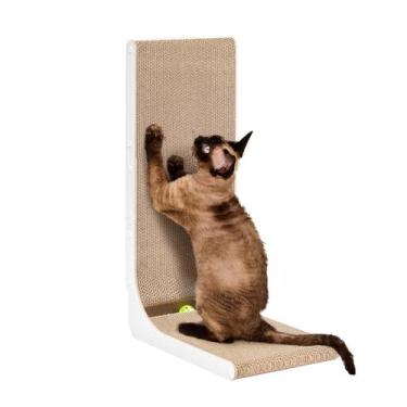 Imagem de Papelão Cat Scratcher EHEYCIGA em forma de L para gatos de interior