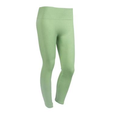 Imagem de Legging Feminina The Style Box Canelada Sem Costura Verde, Verde, P