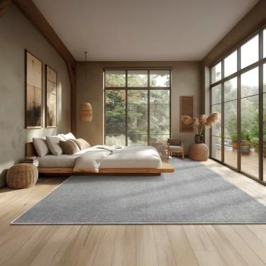 Imagem de Tapetes São Carlos - Tapete Elegant Light Gray | Estilo Moderno c/Toque de Viscose | Tapete Liso Lavável e Sofisticado p/Sala | 0,9cm x 3m x 4m