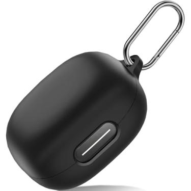 Imagem de LDSXAY Capa Protetora De Silicone Macio À Prova Choque Para Fones Ouvido Sem Fio, Compatível Com Anker Soundcore Sport X20, Mosquetão, Led Frontal Visível (Preto)