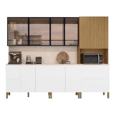 Imagem de Cozinha Modulada Art 6 Peças Composição 9 Freijó Ártico Riscatto - Kits Paraná