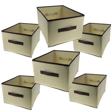 Imagem de Caixa Organizadora TNT Roupas Toalhas Lençóis Brinquedos Dobrável 40x28cm (6)