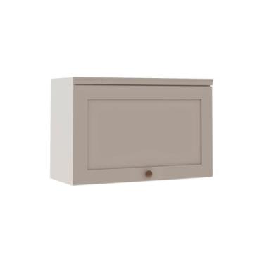 Imagem de Armário Aéreo Cozinha 70cm Iluminata 100% Mdf 1 Porta Basculante Branco/Fendi - Genialflex