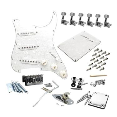 Imagem de Amagogo Kit de hardware para guitarra elétrica Entrada de guitarra Jack Sss, escudo para prática, White a