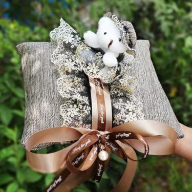 Imagem de MINGZAIQIPEI Acessórios interiores automotivos estilo renda bege bonito carro quatro estações ajuste universal maioria dos carros SUV (saco de carvão de bambu)