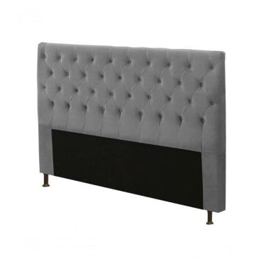 Imagem de Cabeceira Cama Casal Queen 160cm Cristal Veludo - Js Móveis Cinza