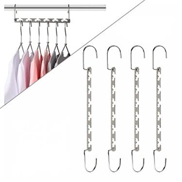 Imagem de Magicool Hanger Magicool Pacote com 8 cabides em cascata de metal mágico, organizadores de armário para economizar espaço, adequado para camisa