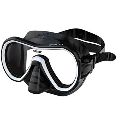 Imagem de Máscara de silicone macia Seac Giglio Snorkeling and Swimming, lentes únicas, S/Bl Black/White, One Size