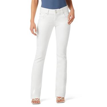 Imagem de HUDSON Calça jeans feminina The Beth cintura média Petite Baby Boot, Branco, 27 Petite