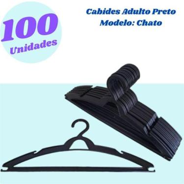 Imagem de Kit 100 Unidades Cabide Para Roupas Com Suporte Para Alças - Itu shop