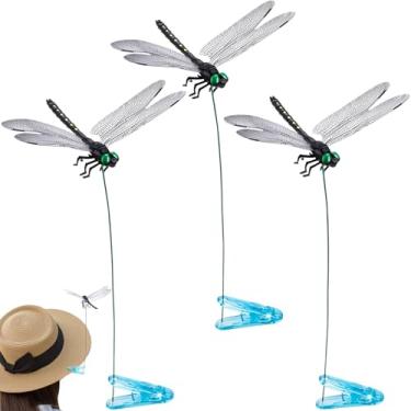 Imagem de Winsyison 3 peças de clipes de varinha de libélula, brinquedo interativo de varinha de animal de estimação para cães gatos, simulação 3D artificial de libélulas, chapéu, clipe, dispositivos