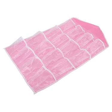 Imagem de Yctze Organizadores Suspensos de Armário de Parede - Sagro de Armazenamento por Porta Com 16 Bolsos Impermeáveis para Quarto, Sala de Estar e Banheiro - Prateleiras Suspensas de Poliéster para (Rosa)