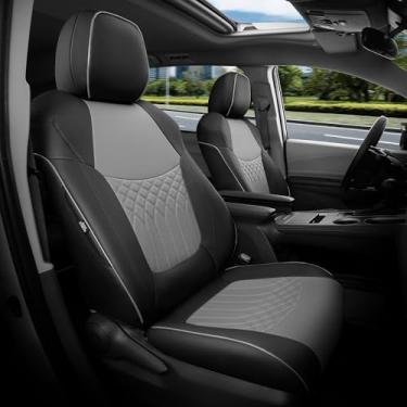 Imagem de FEINEPRO Capas de assento personalizadas Sienna para 2021-2024 Sienna 7 assentos 3 fileiras, capas de assento de carro de couro à prova d'água conjunto completo para carros, protetores de