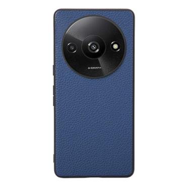Imagem de Capas Compatível com Xiaomi Redmi A3,Design de grão levantado de superfície,Proteção contra queda,Anti impressão digital,Anti arranhões,Aparência de couro de imitação de plástico macio-Blue