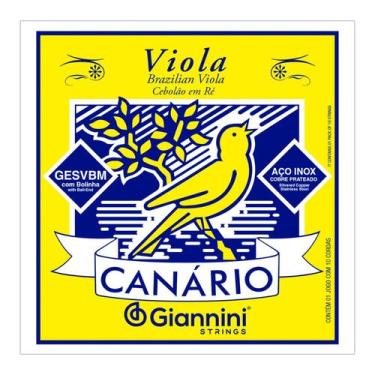 Imagem de Encordoamento VIOLA CAIPIRA GIANNINI Canario em Ré c Bolinha