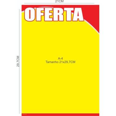 Imagem de Cartazes de OFerta A4 - OFERTA | 21 X 30 | Ideal p/PDV | Para fazer em qualquer impressora | Cartela com 25 und
