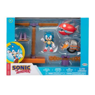 Imagem de Set Diorama Do Sonic Com 3 Bonecos E Acessórios - Sonic