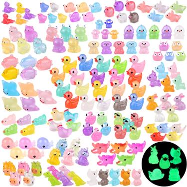 Imagem de TINKRSTUFF Mini Glitter Colorido Pequenos Pequenos Patos de Resina para Esconder Figuras de Animais de Plástico para Micro Decorações de Aquário de Casas de Bonecas