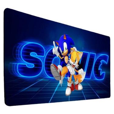 Imagem de Mousepad 90x40 Boneco Azul Gamer Menino Jogo Corrida Superfície Rápida