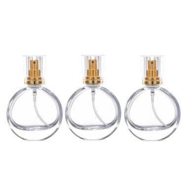 Imagem de Rowcay 3 atomizadores de frasco de perfume, 30 ml, pulverizador de névoa fina recarregável, frascos vazios de fragrância, recipientes portáteis para viagem para perfumaria de óleo essencial (30 ml