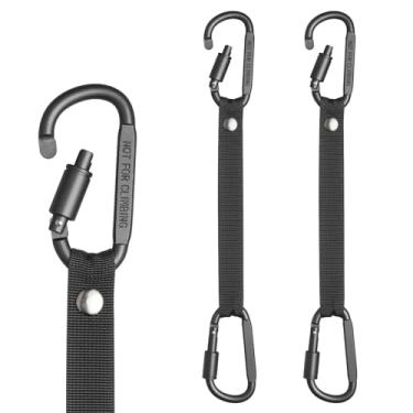 Imagem de Gancho de bolsa para cerca, alça de mosquetão de liga de alumínio para pendurar softball, tênis, pickleball, basquete, beisebol, bolsa e garrafa de água (preto 2)