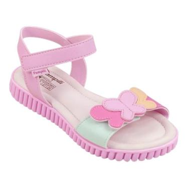 Imagem de Sandalia Infantil Pampili 123 Candy Fecho Duplo Colorida Borboleta Tamanho:28