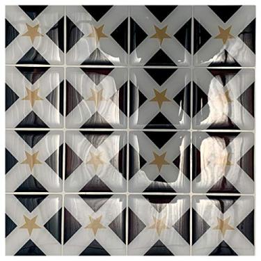 Imagem de Pastilha Adesiva Losango Estrela Amarela Kit 4 Placas