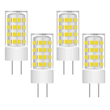 Imagem de HUIMEIJIA Lâmpada GY5.3 Bipin base t4 led 110V cerâmica milho com 4W equivalente 40W substituição de halogênio bi-pin g5120 para ventilador de teto pingente sob armário luz do dia acento branco 6000k