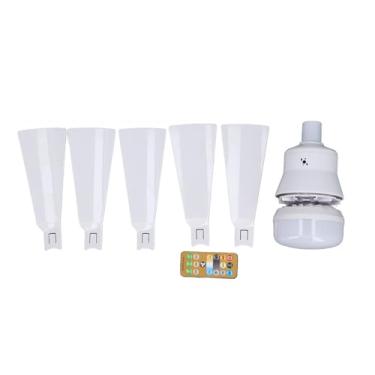 Imagem de Ventiladores de teto para parafuso luz com ventiladores de teto reduzível remoto com luzes de temperatura de cor ajustável Velocidade do ventilador para garagem Cozinha de quarto (Branco)