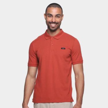 Imagem de Camisa Polo Calvin Klein Slim Em Piquet Masculina, Vermelho escuro, M