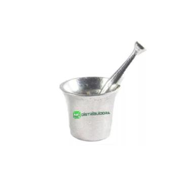 Imagem de Pilão Almofariz Socador Alho Alumínio Fundido Polido 300 Ml - NF