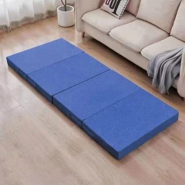Imagem de Colchão De Cama Individual, Alívio De Pressão E Colchão De Sono De Suporte, Colchão Duplo Grosso Antiderrapante, Tapete Portátil Para Camper Van, Blue, 200 * 60 * 5cm