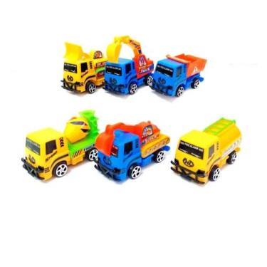 Imagem de Pack 6 Carrinhos De Construção Com Alta Fricção - 99 Toys