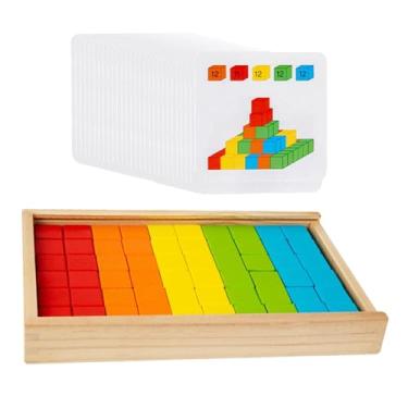 Imagem de YIJU Conjunto de Blocos de Construção de Madeira, Enfeite Colorido, Caixa de Armazenamento Versátil, Natal