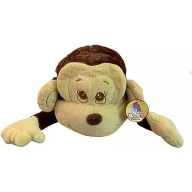 Imagem de Macaco Gigante De Pelúcia Deitado Com Camiseta Rosa 74cm