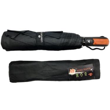 Imagem de Guarda Chuva Automático Preto Masculino Unissex Levar Na Mochila - Com