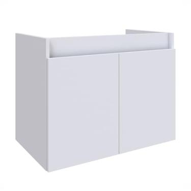 Imagem de Armário de banheiro com 2 portas 67 x 40 cm - Armazenamento espaçoso para produtos de higiene pessoal, instalação simples, perfeito para banheiros compactos (Branco Brilho)