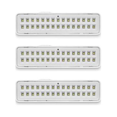 Imagem de Kit 3 Luminárias Emergência Lítio 30 Leds 2W Biv Elgin