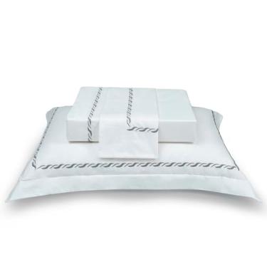 Imagem de JOGO DE LENÇOL NATU MAREE PRATA 100% ALGODÃO CETIM 300 FIOS CASAL 4 PÇS