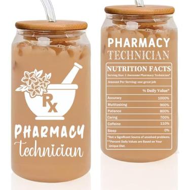 Imagem de YOWNICF Presentes de técnicos de farmácia, presente para dia de tecnologia de farmácia, presentes de agradecimento de Natal para mulheres, presentes de aniversário de formatura para mulheres, copo de
