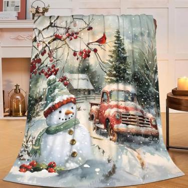 Imagem de Sweetfox Cobertor de Natal boneco de neve para decoração de caminhão, cobertor para meninas, meninos, superquente, macio, macio, de flanela de flanela de inverno, cobertores de cama para crianças