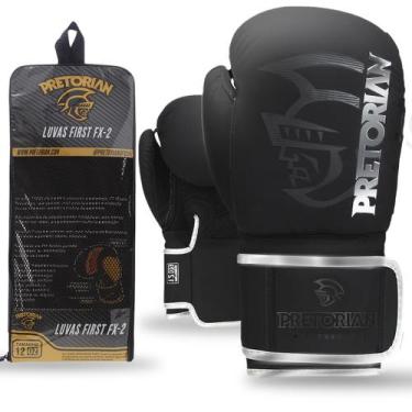 Imagem de Luva de Boxe e Muay Thai First FX2 Pretorian, Preto, Prata, 10 Oz