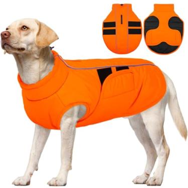 Imagem de Kuoser Casaco de cachorro XXL para gigantes de transição | Escudo de torso impermeável 76-91 cm | Ajuste selos mágicos para surtos de crescimento! Segurança reflexiva em caminhadas noturnas, não para