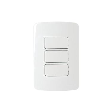Imagem de Interruptor Simples E Interruptor Paralelo Duplo Margirius B3 10a Com Placa 4x2 Branco Branco