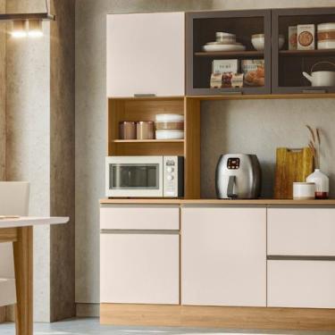 Imagem de Paneleiro Duplo para Cozinha 4 Portas 1 Gaveta Etna - Poliman Móveis