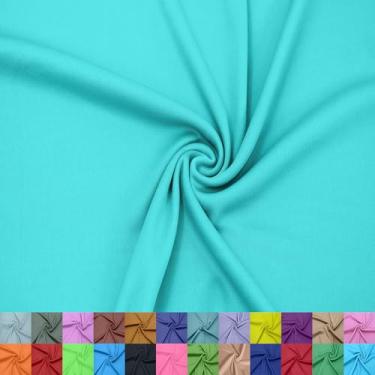 Imagem de Texco Inc Forro interloque 100% poliéster de 152 cm de largura – Tecido de malha leve da The Yard para vestuário, roupas, projetos escolares, decorações de festa, cortinas, artesanato e DIY, topázio