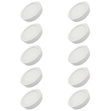 Imagem de 10 Luminária Plafon Led 18w Sobrepor Ourolux Redondo 2700k Cor Branco 