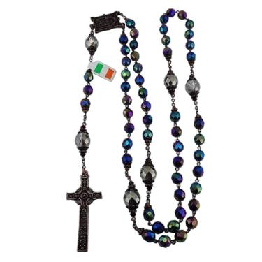 Imagem de JC Walsh and Sons Rosário de bronze e cobre, caixa de joias, rosários com cruz irlandesa