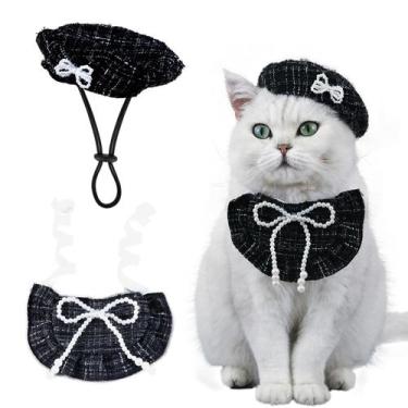 Imagem de Conjunto de fantasias Pet Princess, chapéu de boina para cães e gatos 
