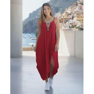 Imagem de vestido transpassado - neide moda, Vermelho, G 44-46